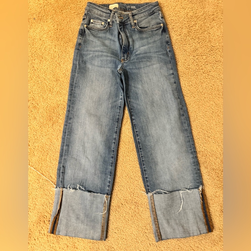 Pilcro Cuffed Straight-Leg Jeans